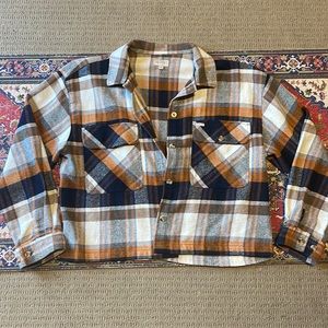 Brixton cropped plaid shirt size L NWOT